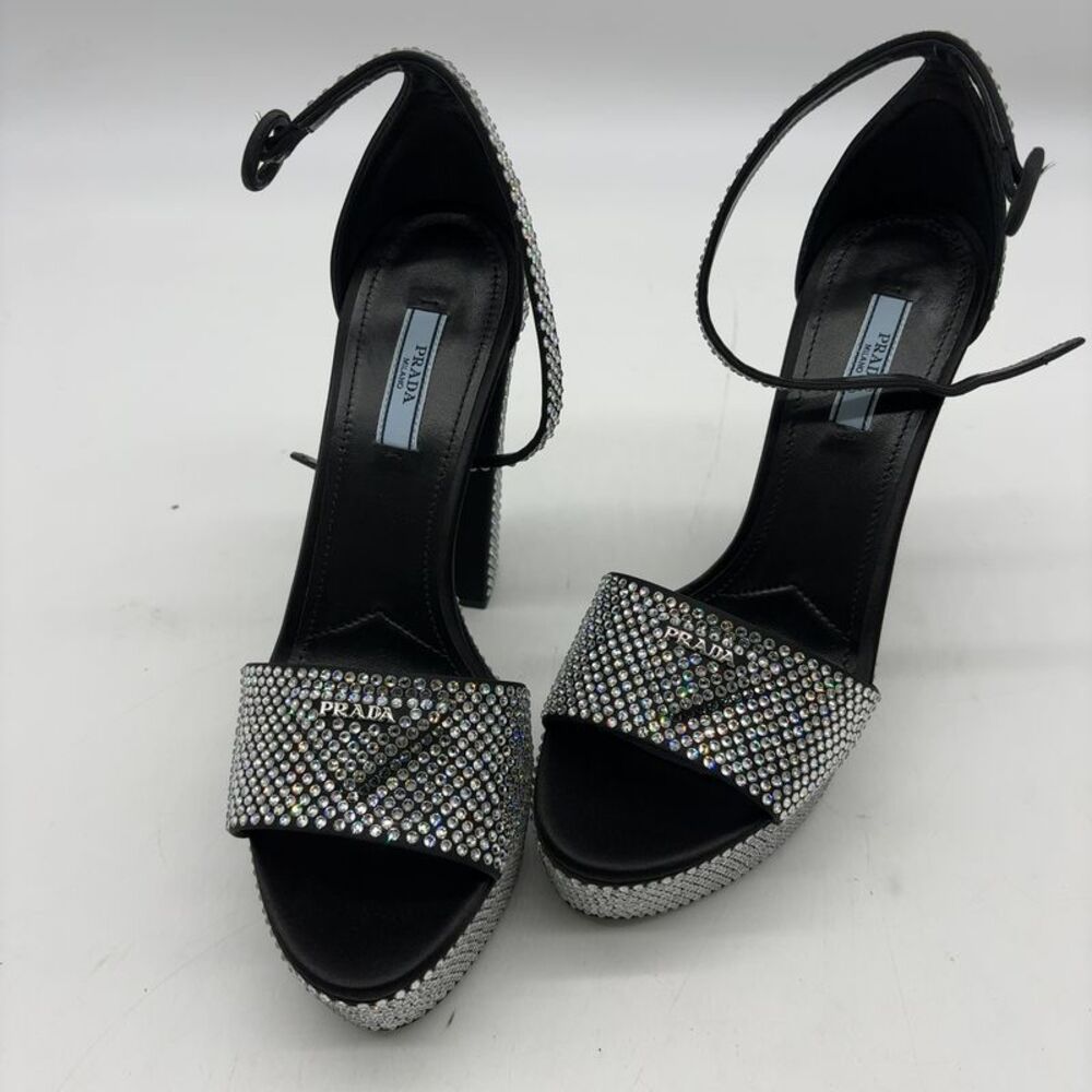 prada Satin platform sandals with crystals